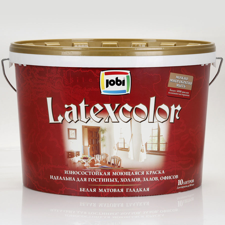 Краска Jobi Latexcolor МОЮЩАЯСЯ ЛАТЕКСНАЯ А7 10л/40шт