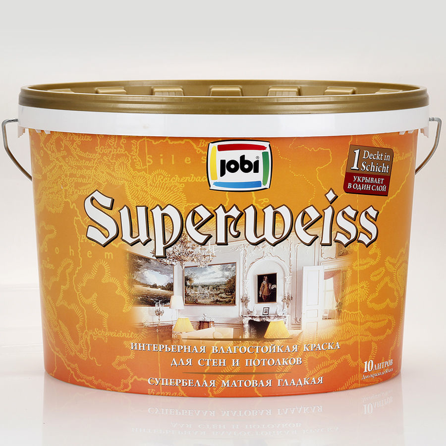 Краска Jobi Superweiss ИНТЕРЬЕРНАЯ С/Б 10л/40шт
