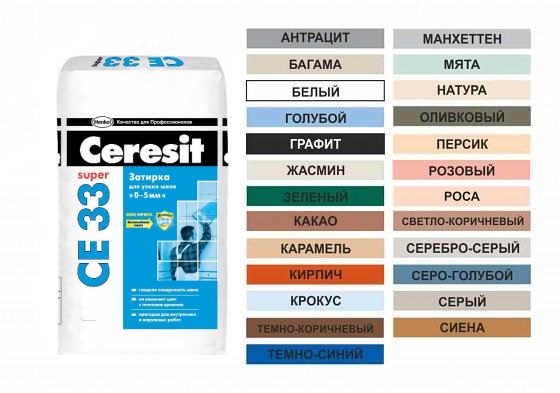 Затирка Ceresit СЕ33 (фольга) АНТРАЦИТ 13 (2кг/12шт/432шт)