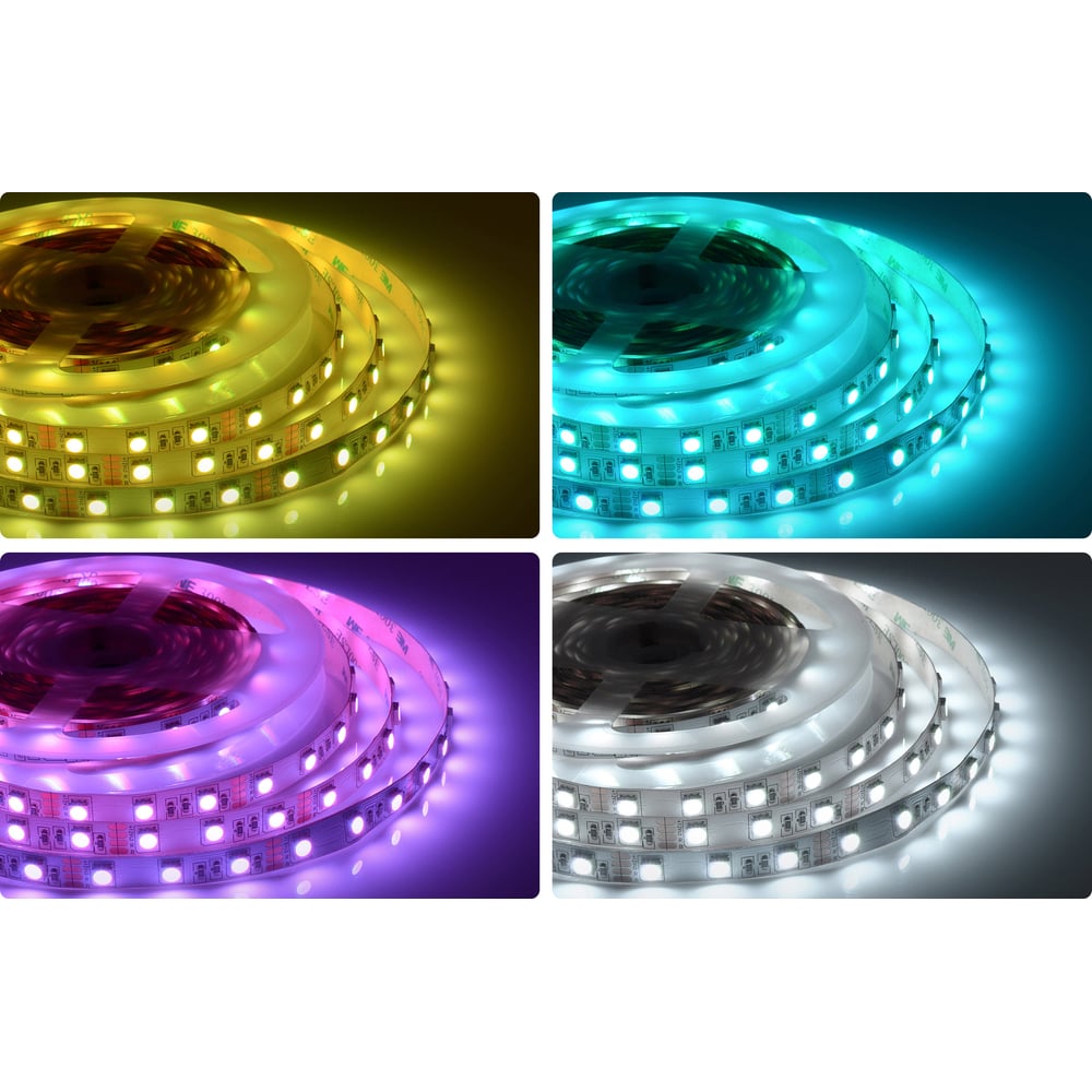 Светодиодная лента, 12В, 14,4Вт/м, smd5050, 6д/м, IP20, ширина подложки 10мм, 5м, RGB