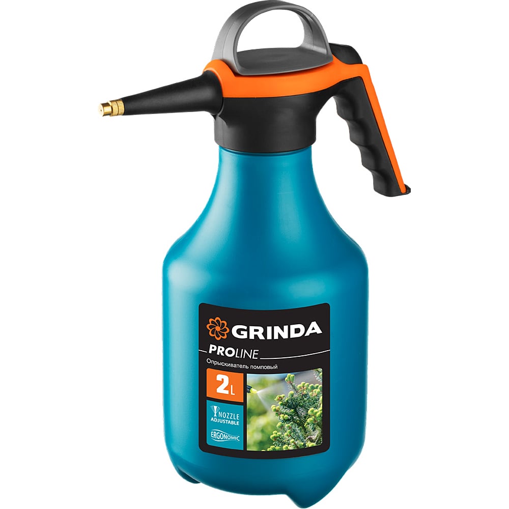 Опрыскиватель 2л, помповый, колба из полиэтилена, GRINDA