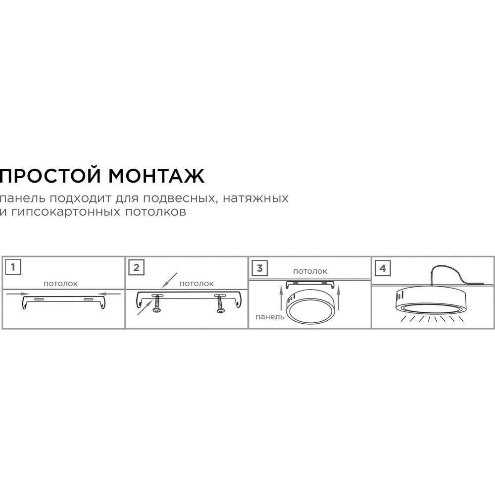 06-63 Светодиодная панель накладная круглая 220В, 15Вт