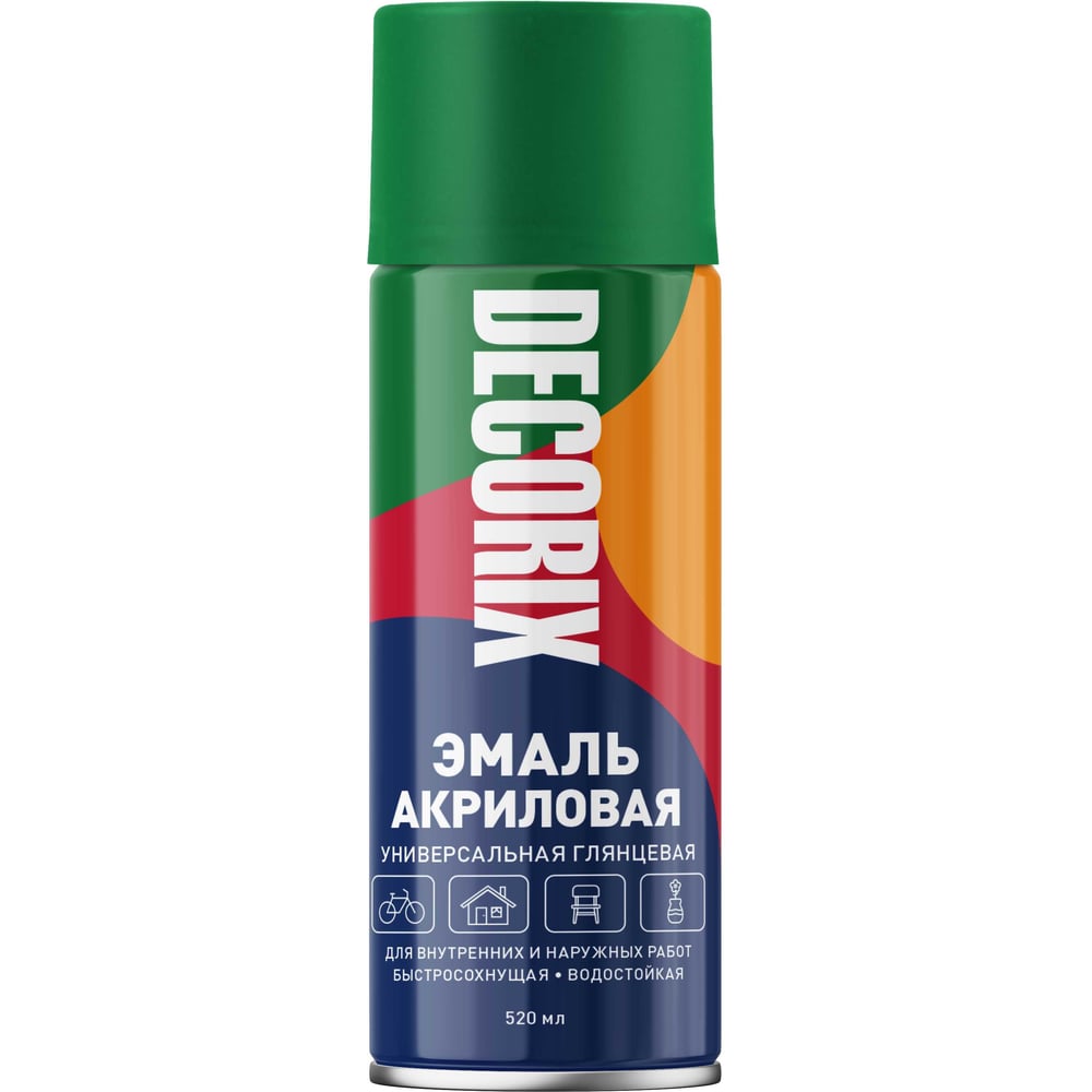 Аэрозоль Decorix универс.зеленый-глянцевый 520мл (12шт/уп) А14