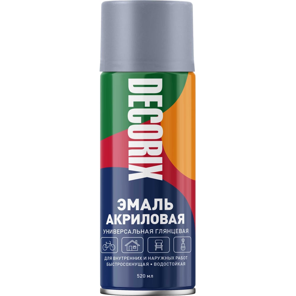 Аэрозоль Decorix универс.серый-глянцевый 520мл (12шт/уп) А22