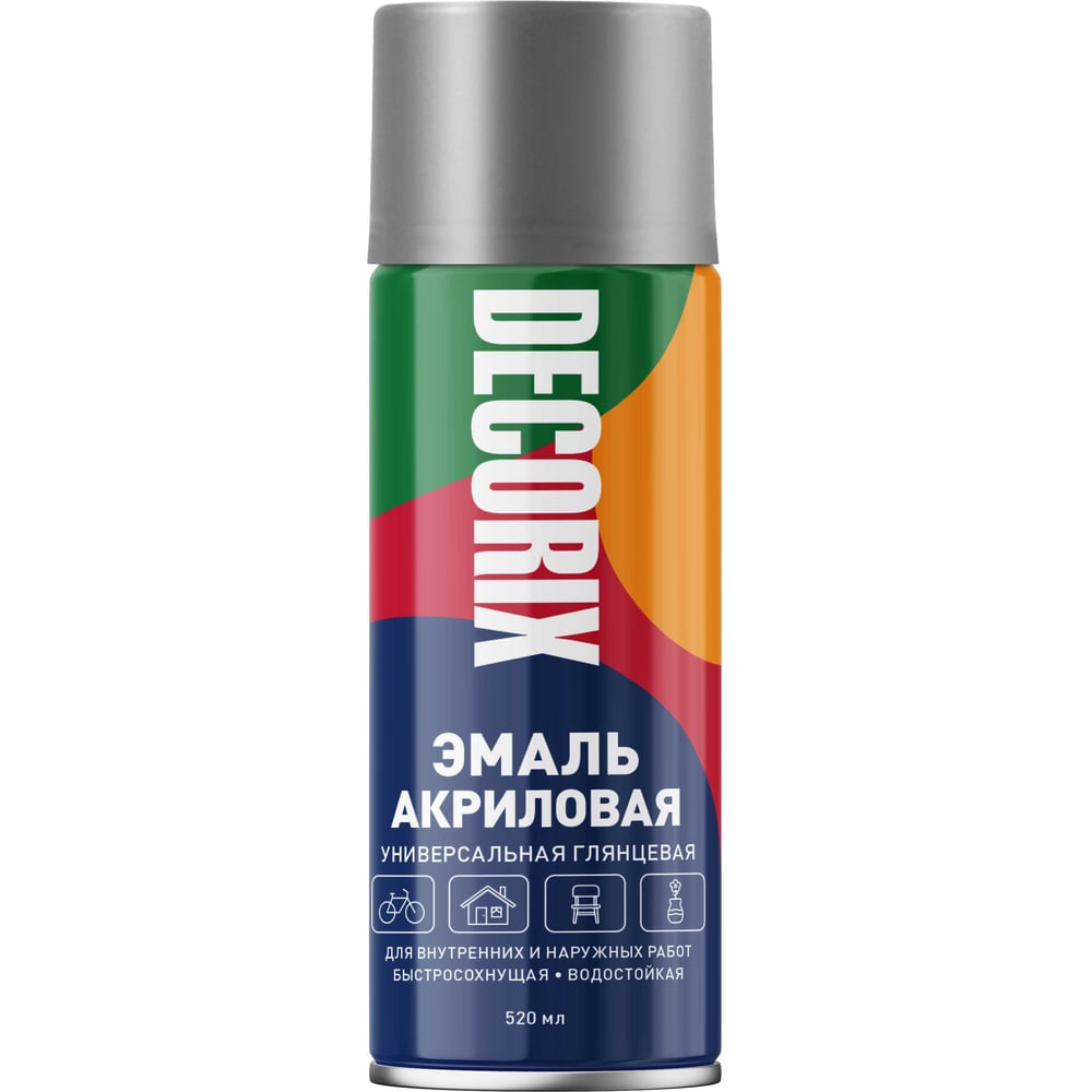 Аэрозоль Decorix универс. серебристый 520мл (12шт/уп) А25