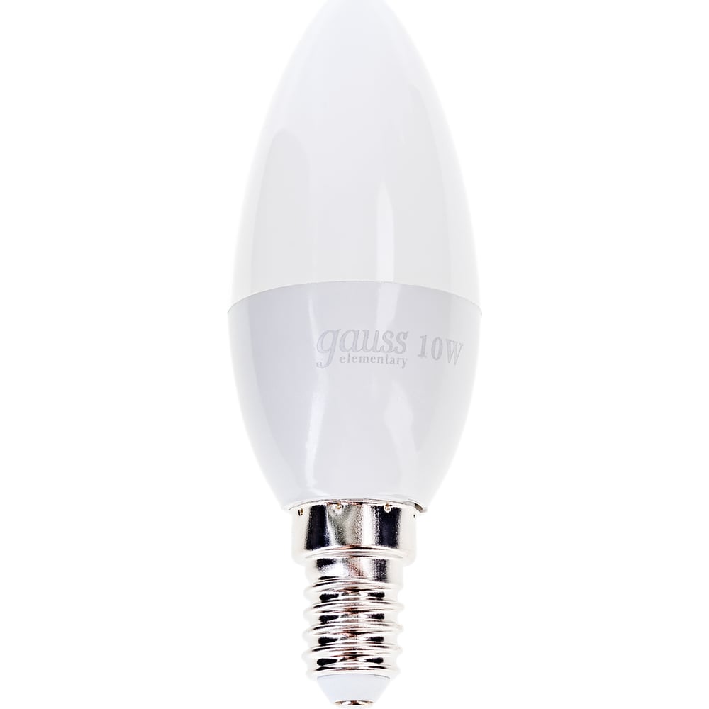 Лампа светодиодная LED Elementary Свеча 10W E14 4100k, нейтральный белый, GAUSS