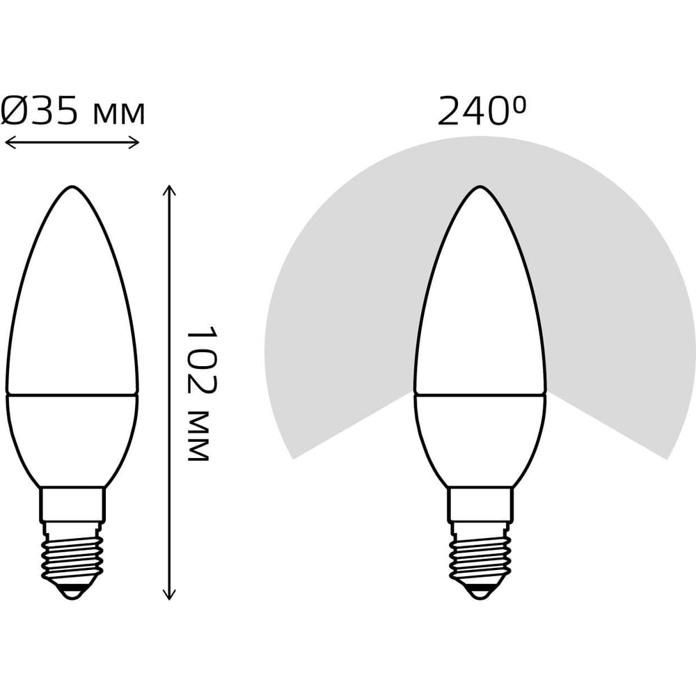 Лампа светодиодная LED Elementary Свеча 6W E14 3000k, теплый белый, GAUSS
