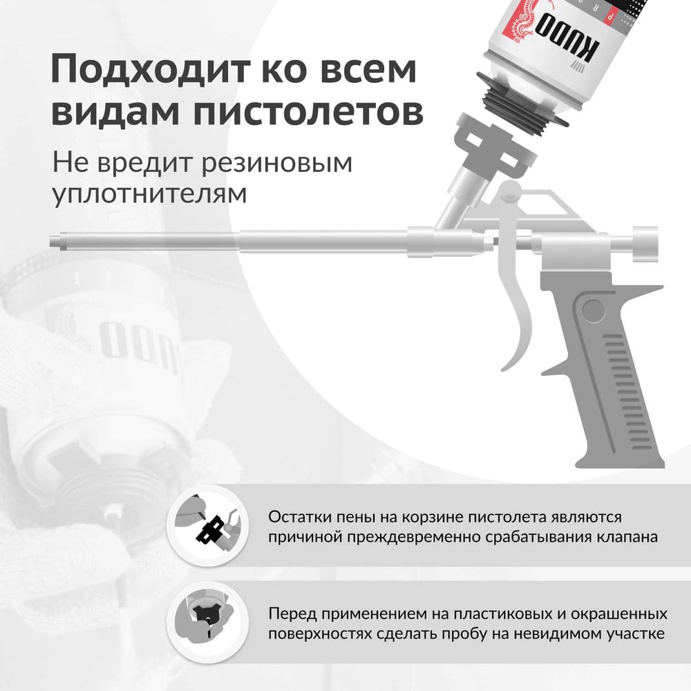 Очиститель монтажной пены KUDO Proff Foam & Gun cleaner 650мл 1/12