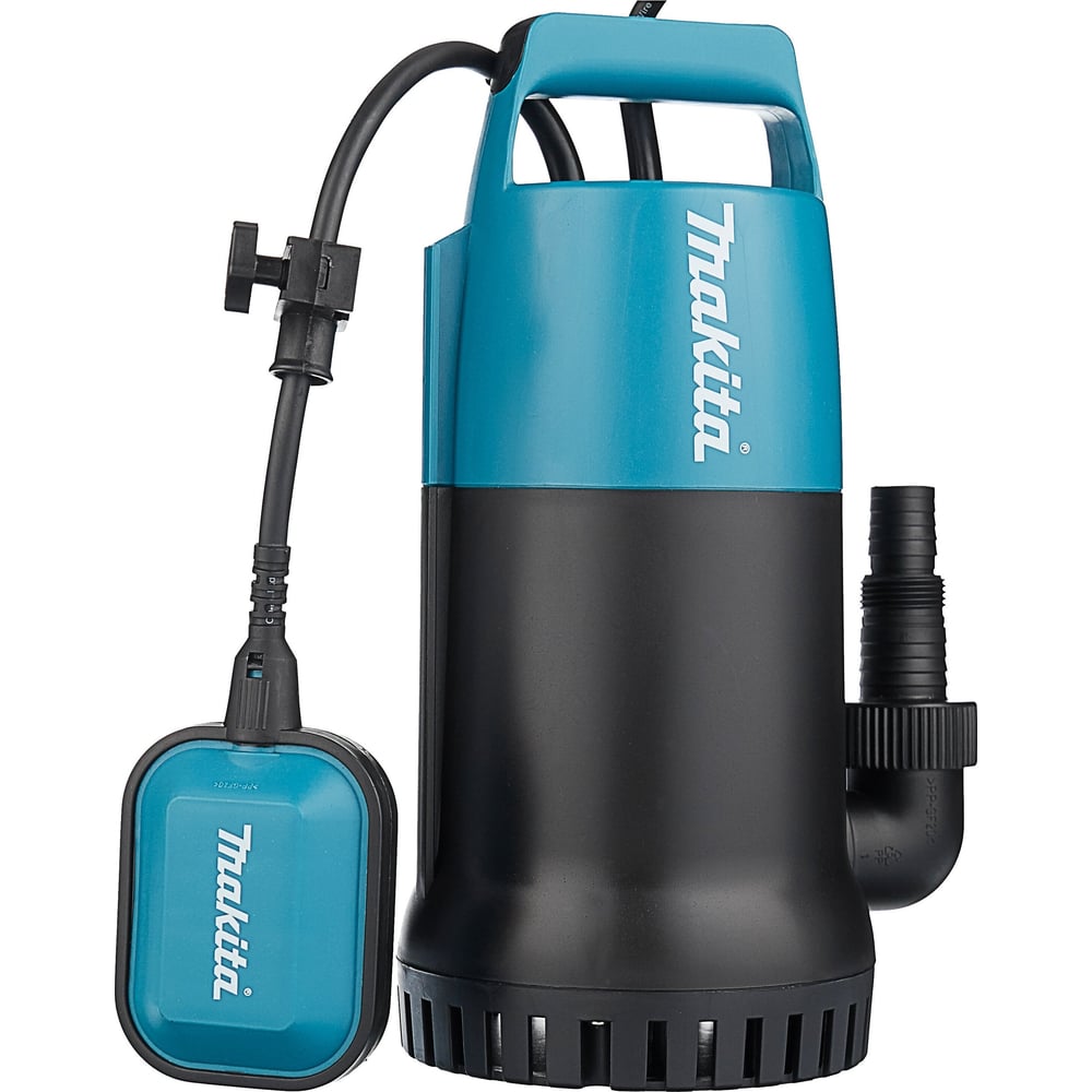 Мakita PF0800 (Насос дренажный погружной,800Вт,220л\м,Н=9м,Г-5м,6кг,ч\вод(вкл5мм),мин.уров.воды 2мм)