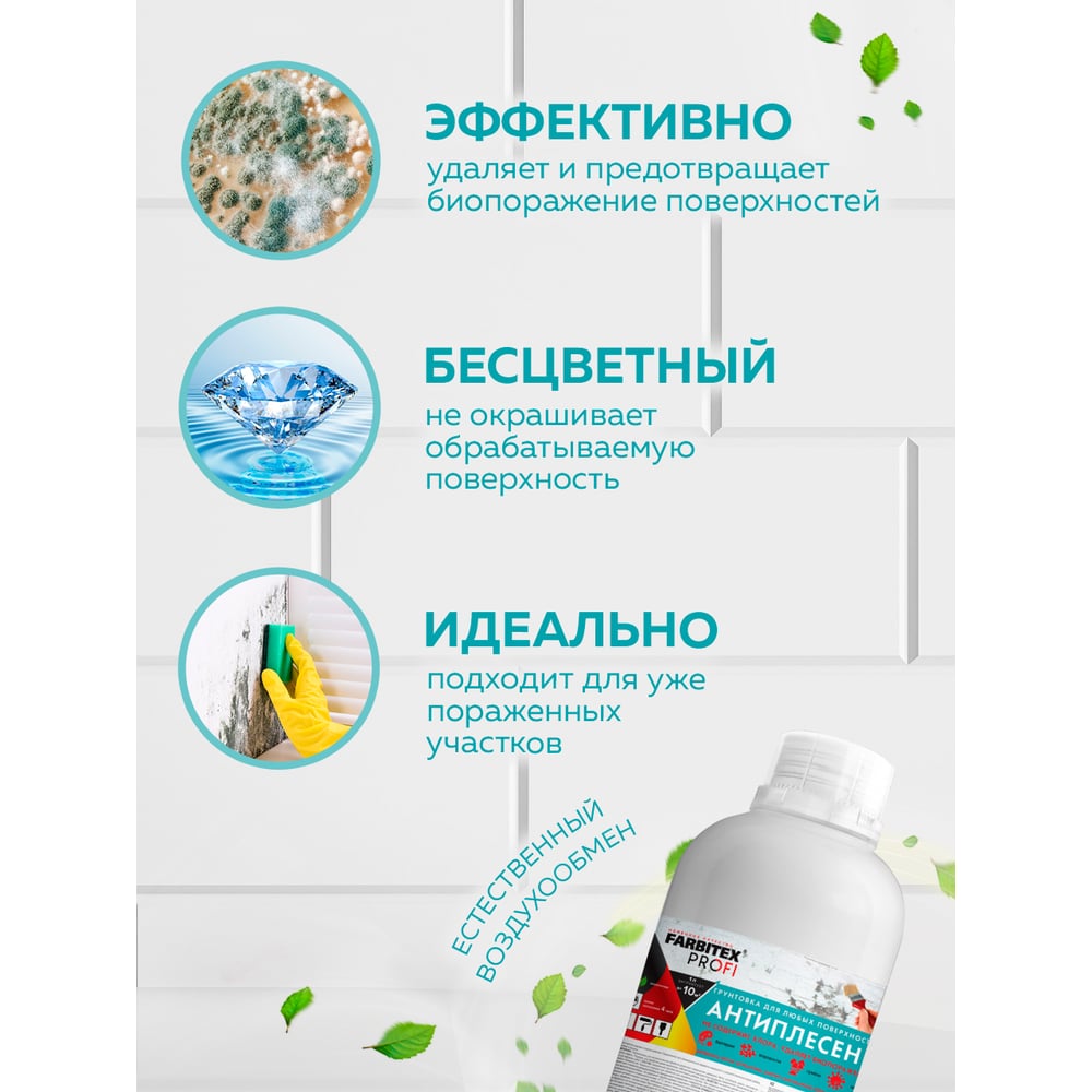 Антисептик универсальный "Антиплесень" для любых поверхностей 1л, Farbitex Profi