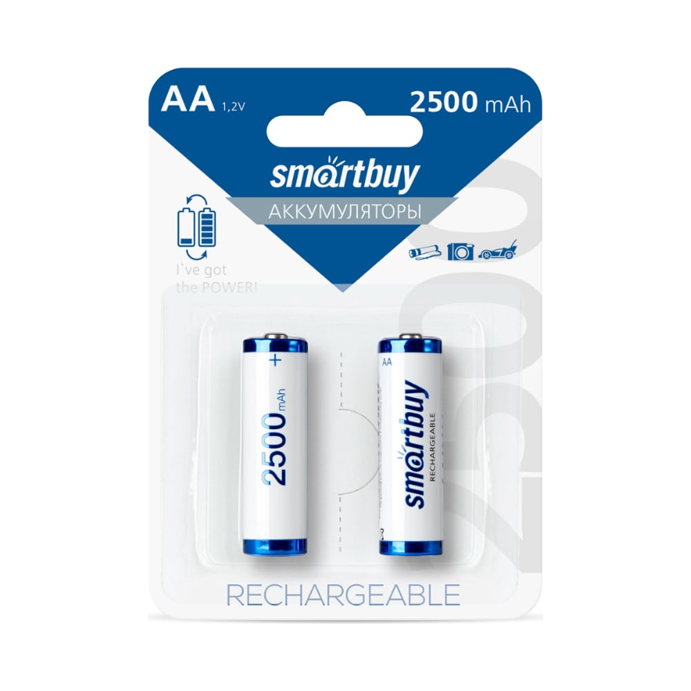 Аккумулятор NiMh Smartbuy AA/2BL 2500 mAh (24/240) (SBBR-2A02BL2500)