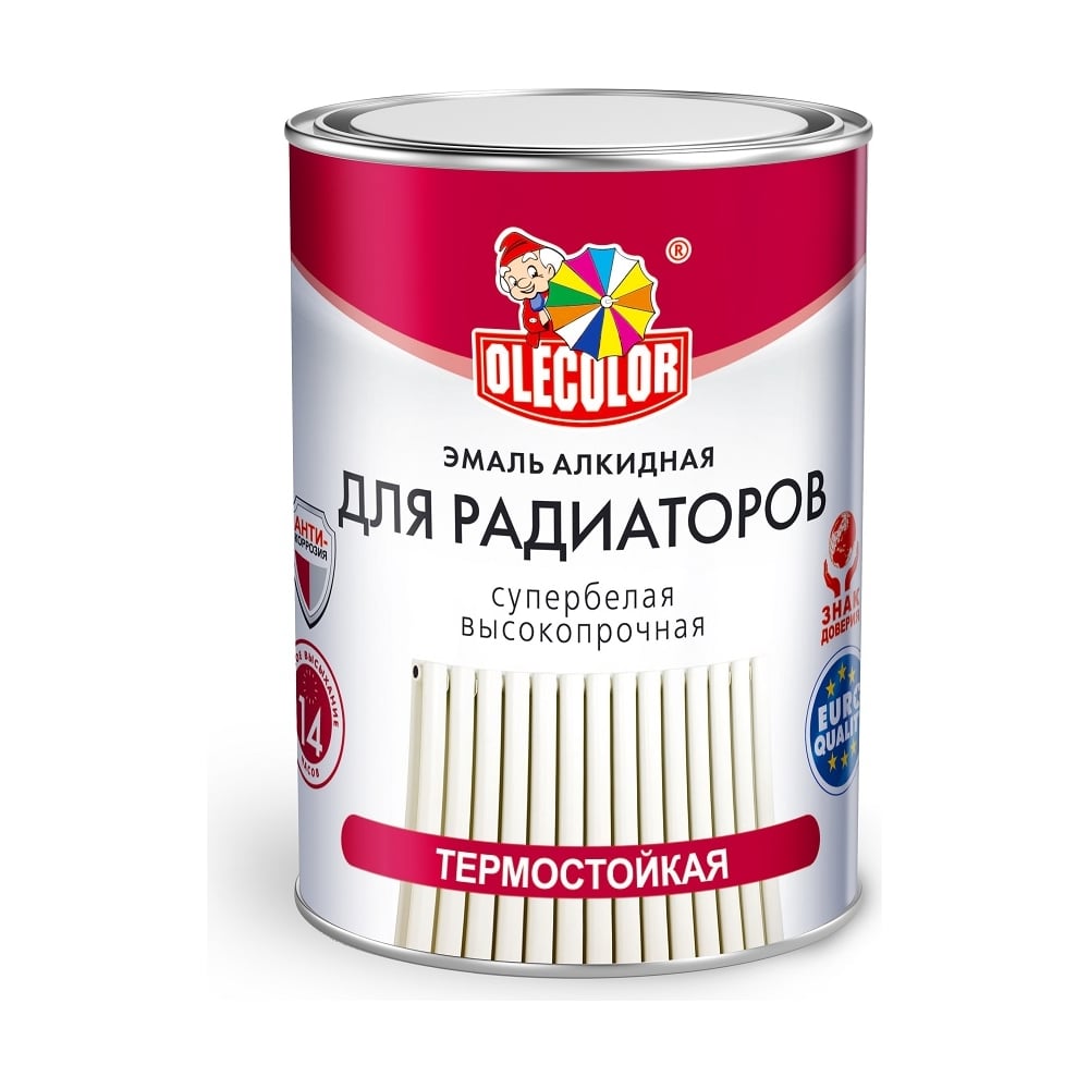 Эмаль алкидная для радиаторов, белая (0,9кг) OLECOLOR