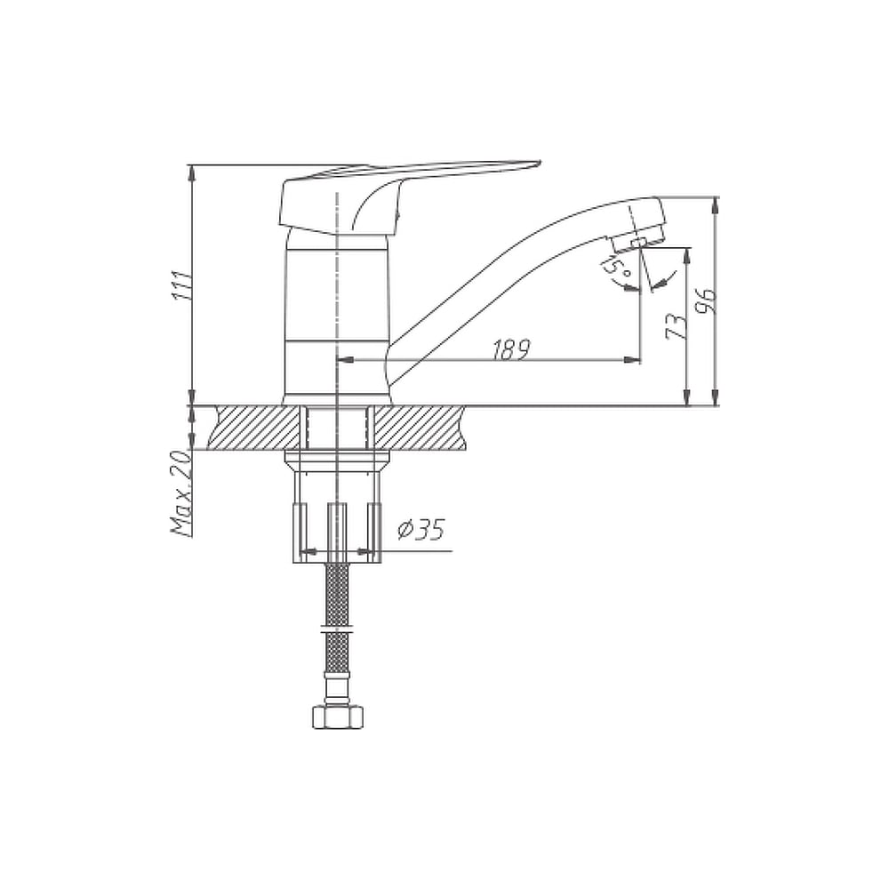 Смеситель HAIBA HB4504-2 для раковины хром
