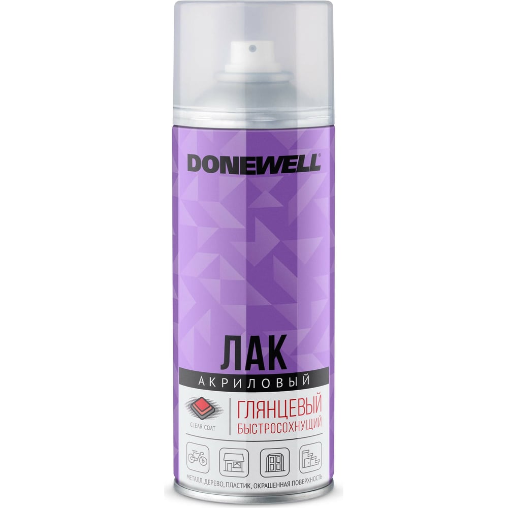 Аэрозольный лак  DoneWell универсальный акриловый 520мл, (12шт/уп)
