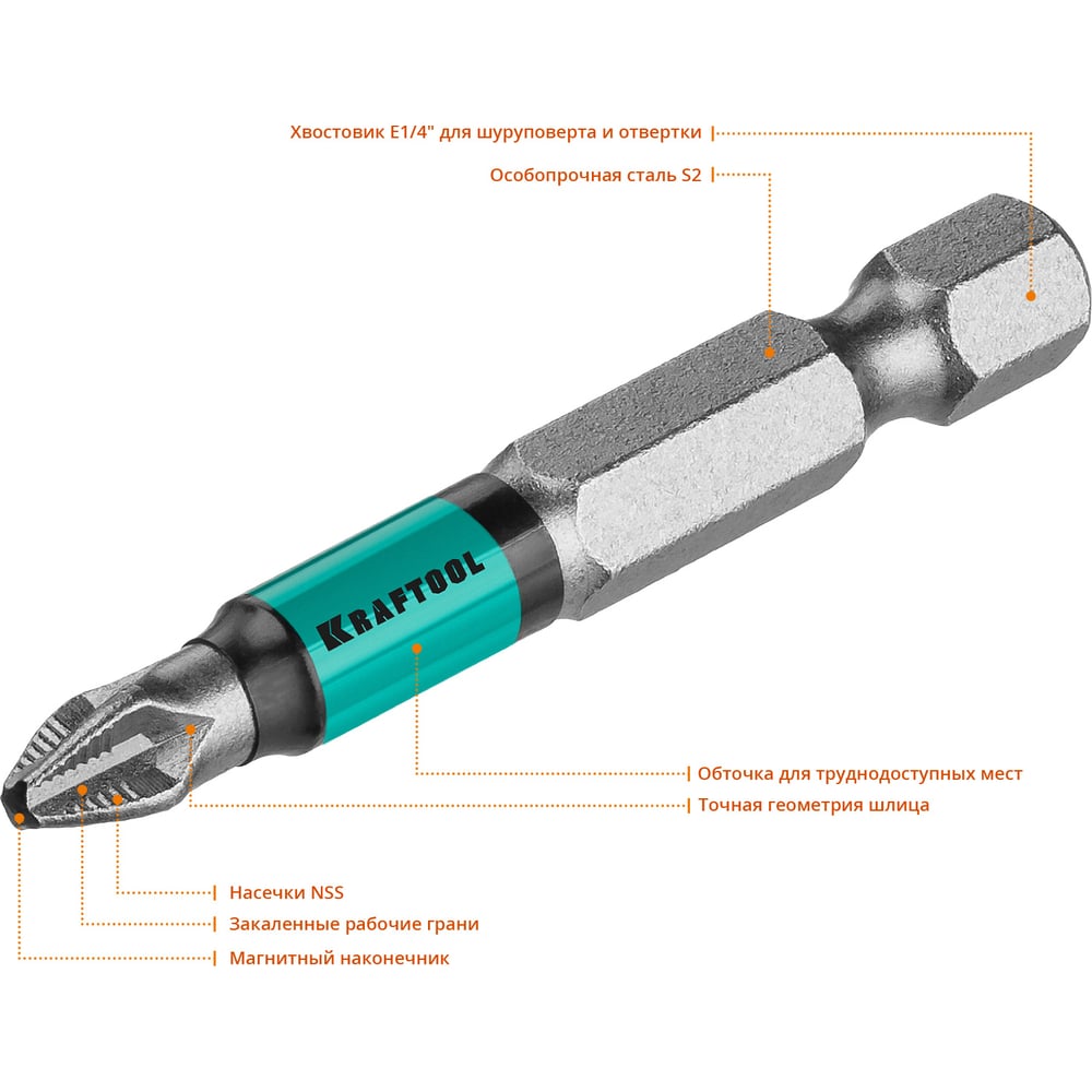 Бита на саморезы KRAFTOOL PH 2/50