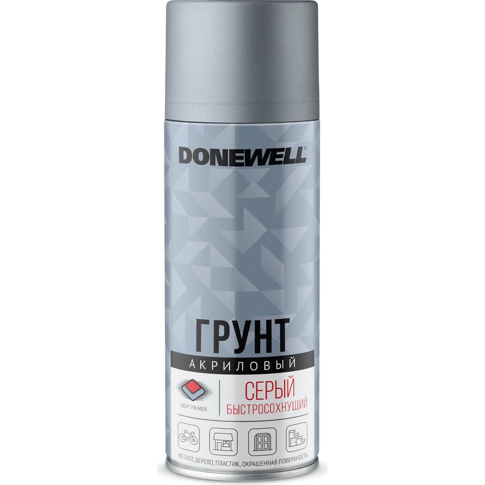 Аэрозоль DoneWell универс акриловая 520мл, Серый (12шт/уп)
