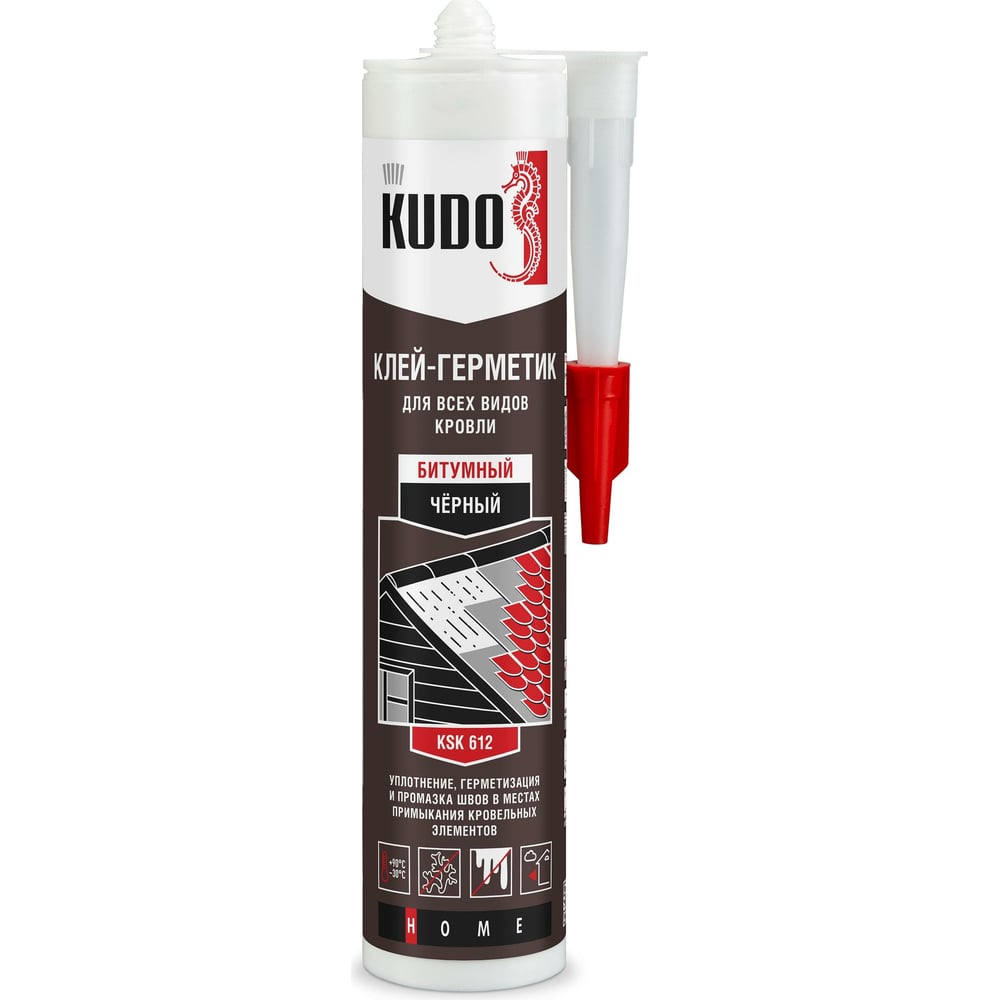 Герметик KUDO KSK612 битумный для кровли 280мл, черный (12шт/уп)