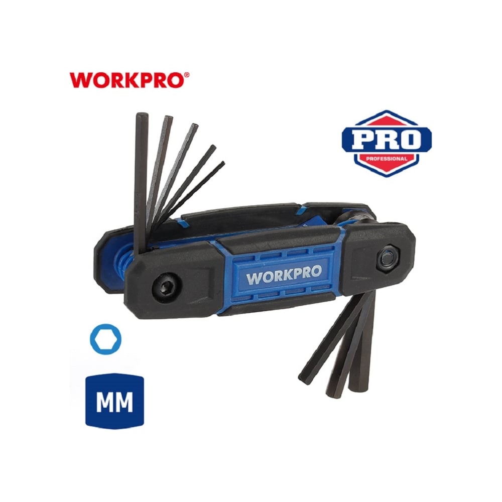 Набор шестигранных ключей 8шт (Метрический) WORKPRO складной