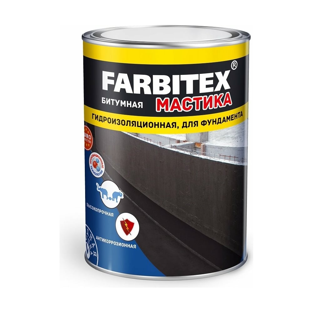 Мастика битумная гидроизоляционная (8кг). FARBITEX