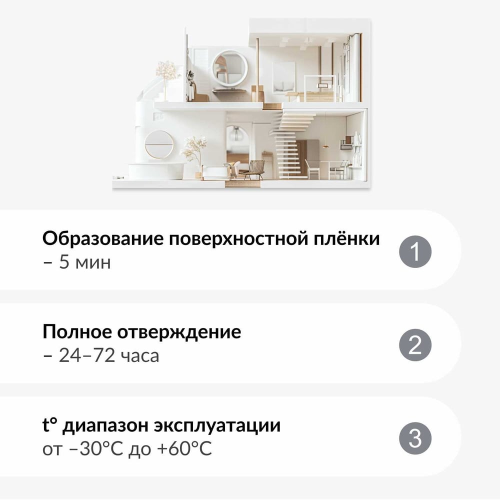 Жидкие гвозди KUDO для зеркал, каучуковый 300мл, бежевый (12шт/уп)