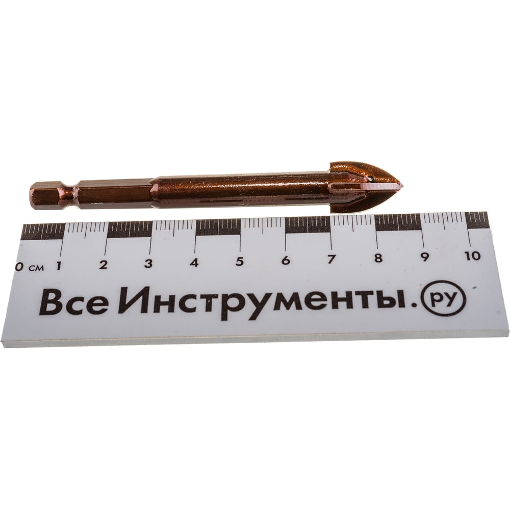 Сверло по стеклу, керамике и керамограниту 4 режущие грани 12мм "РОСОМАХА"