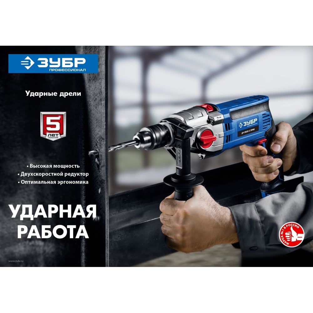 Дрель ударная, электрическая, Профессионал, 850Вт, Кейс, "ЗУБР"
