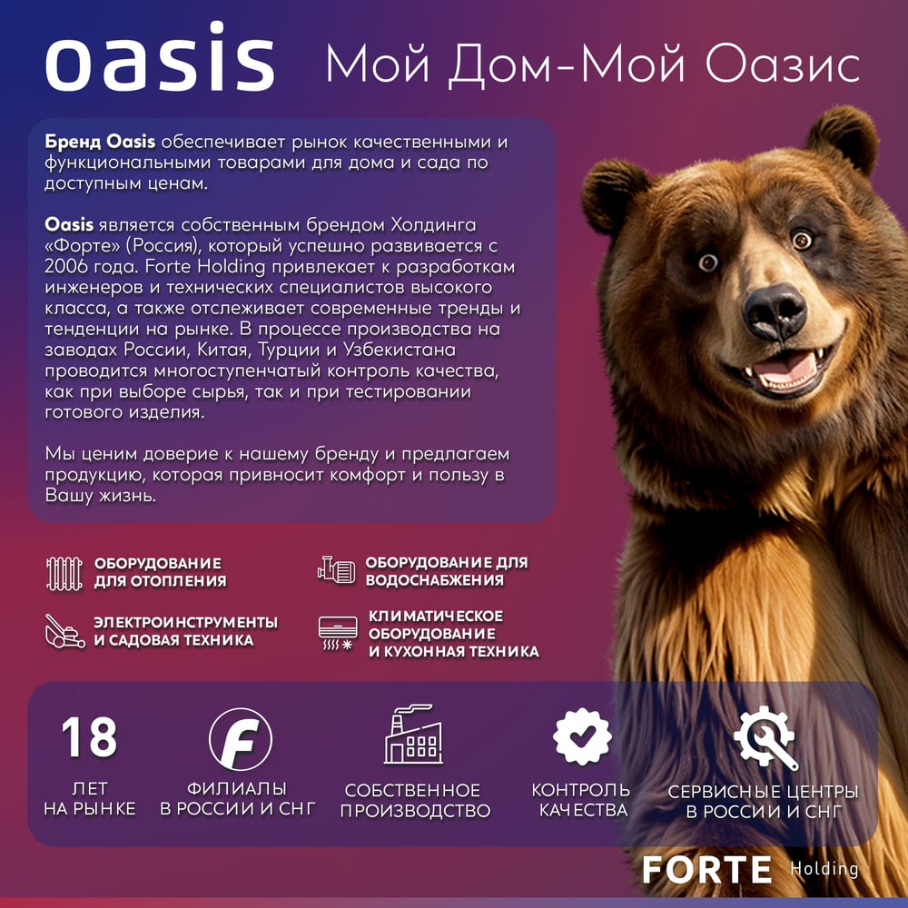 Машина шлифовальнаяAG-110/125 угловая, Oasis,1/8