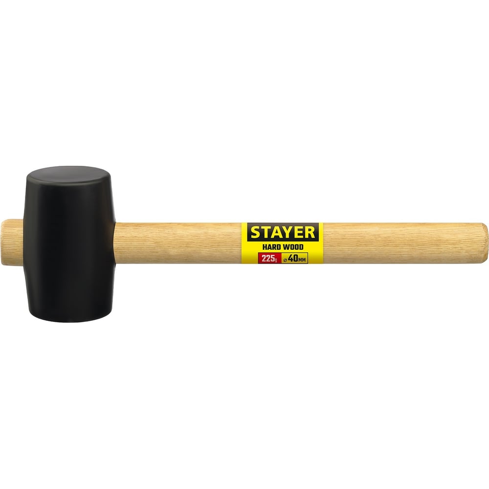 Киянка STAYER "PROFI" резиновая черная, с деревянной ручкой, 225г