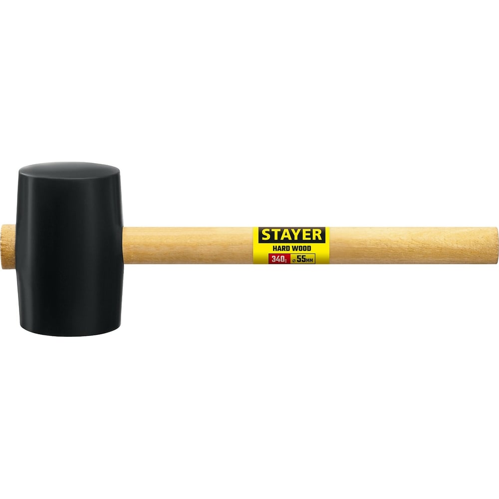 Киянка STAYER "PROFI" резиновая черная, с деревянной ручкой, 340г