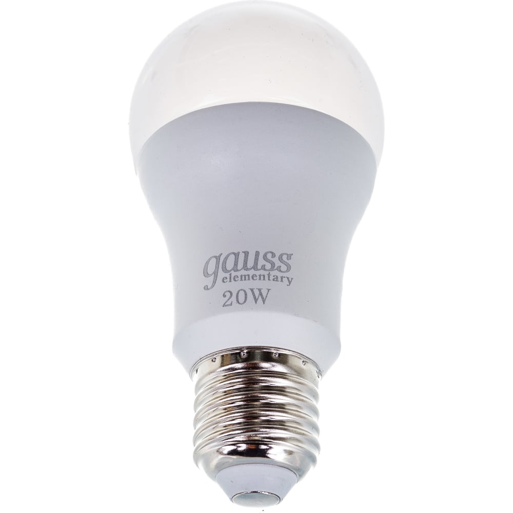 Лампа светодиодная LED Elementary 20W E27 A60 6500k, холодный белый, GAUSS