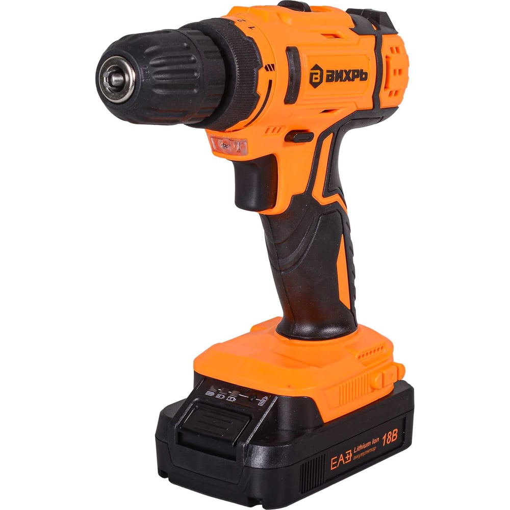 Шуруповерт аккумулят Вихрь ДА-18Л-2КА (18V? 2Li-lon x1,5Ач) кейс