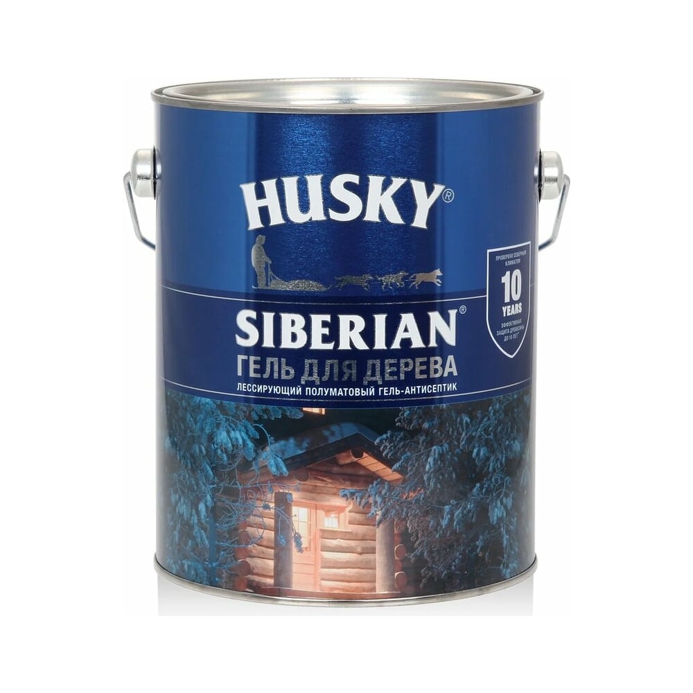 HUSKY SIBERIAN "Гель-антисептик для дерева" полуматовый орех (2,7л; 3шт)
