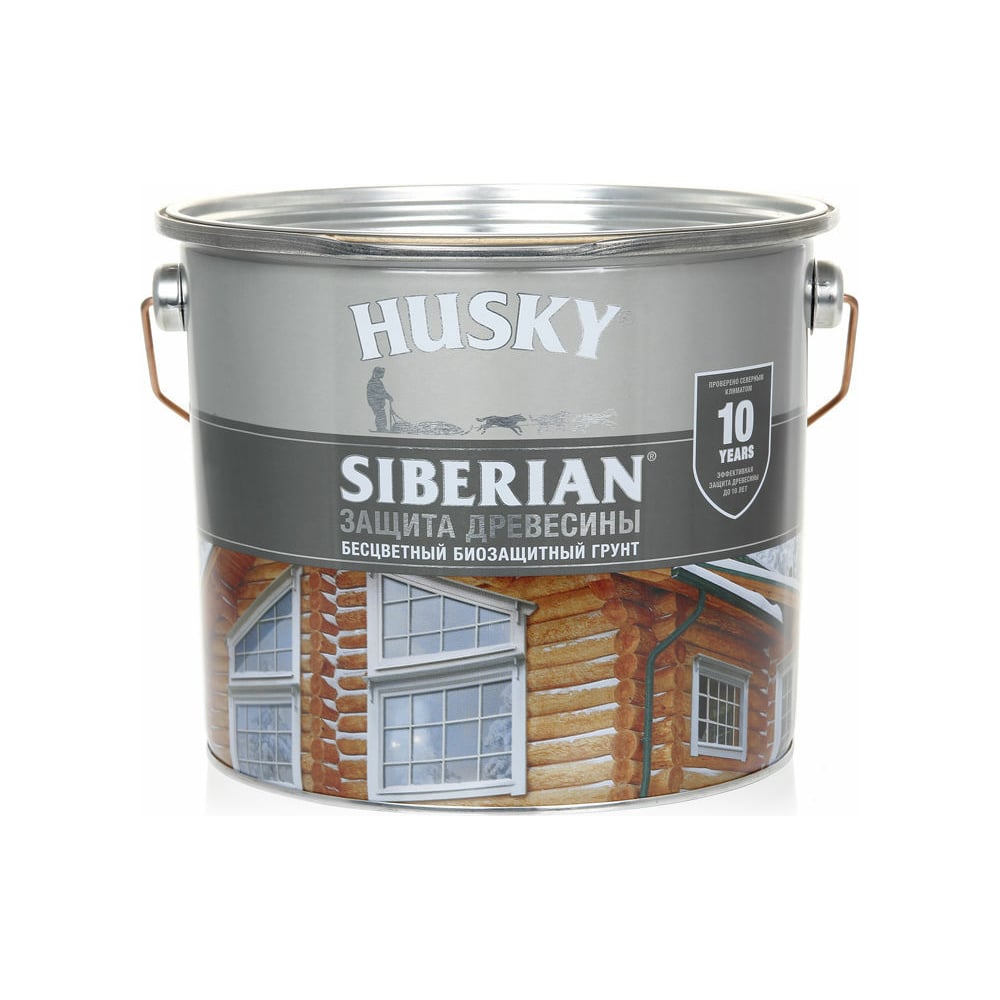 HUSKY SIBERIAN "Биозащитный грунт для дерева" бесцветный (2,7л; 3шт)