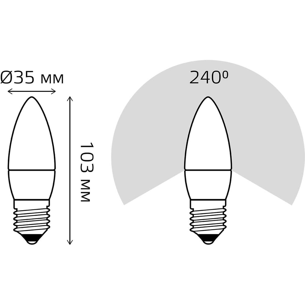 Лампа светодиодная LED Elementary Свеча 12W E27 950lm 4100k, нейтральный белый, GAUSS