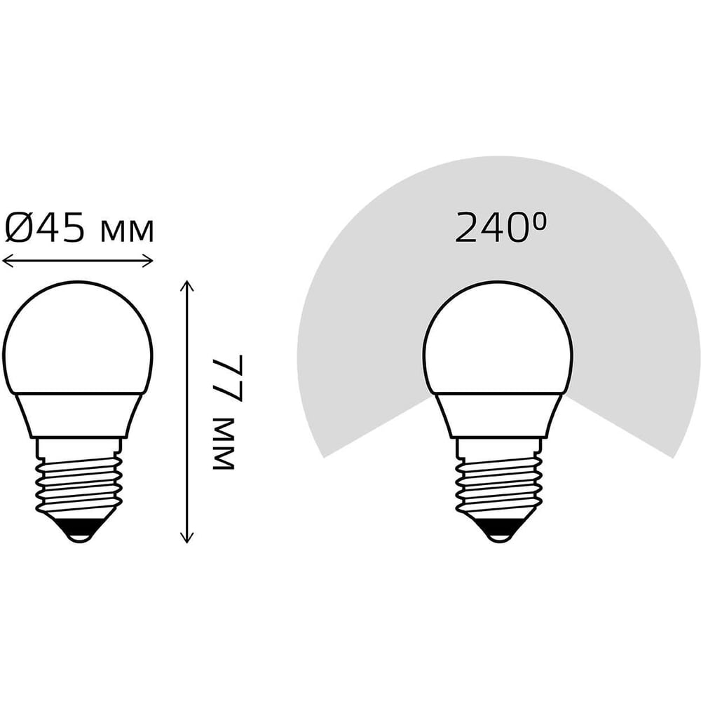 Лампа светодиодная LED Elementary Шар 10W E27 4100k, нейтральный белый, GAUSS