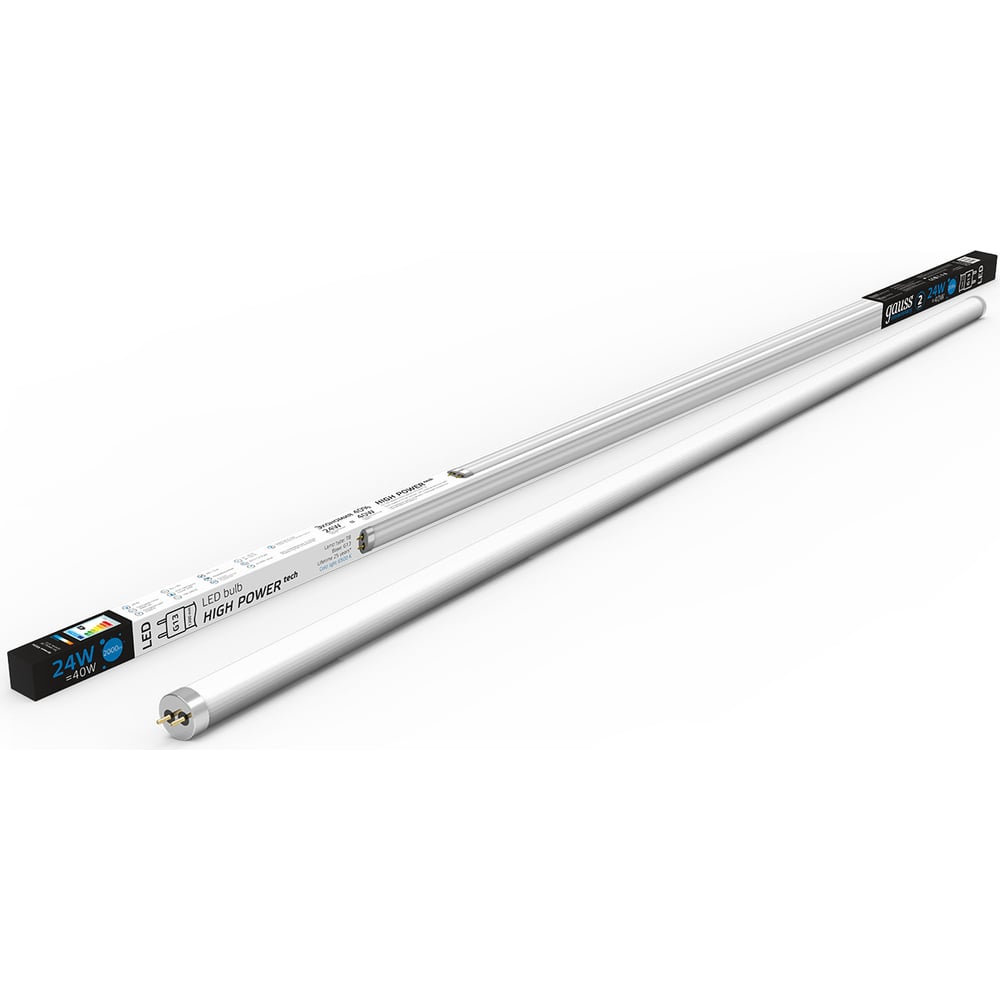 Лампа светодиодная LED Elementary T8 стекло G13 2000lm 24W 4000K, холодный белый, GAUSS