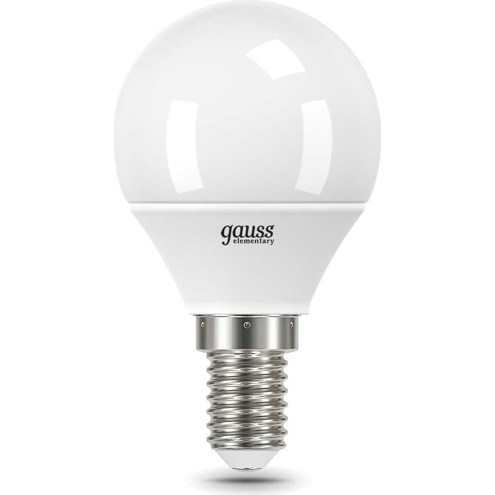 Лампа светодиодная LED Elementary Шар 10W E14 7601lm 6500k, холодный белый, GAUSS