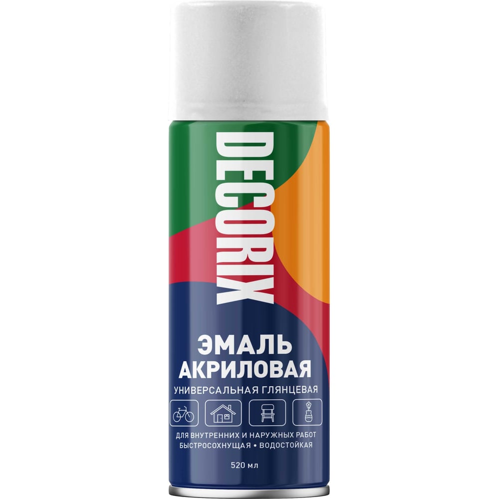Аэрозоль Decorix универс.белый глянцевый 520мл (12шт/уп) А21