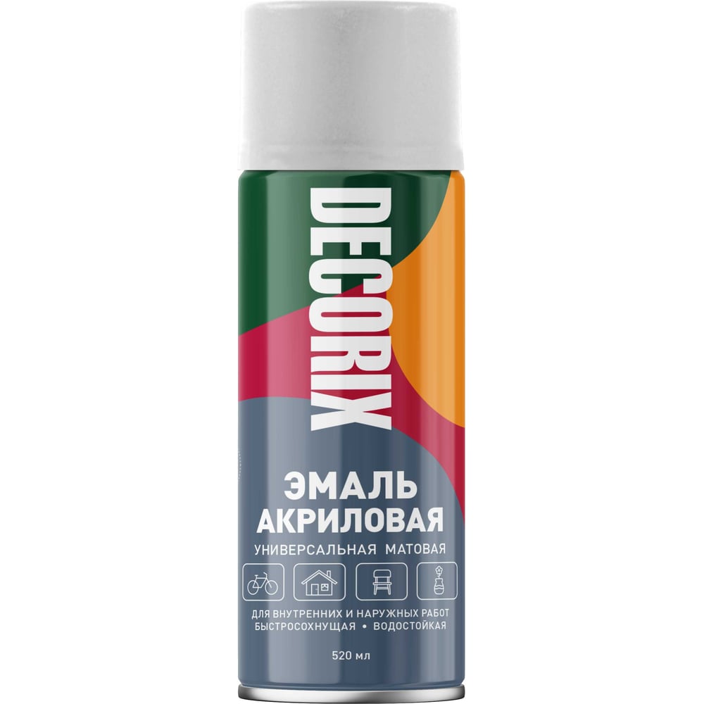 Аэрозоль Decorix универс.белый матовый 520мл (12шт/уп) А24