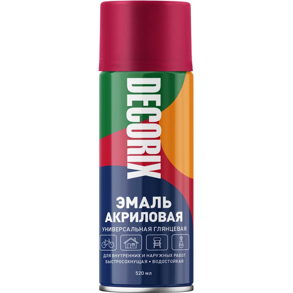 Аэрозоль Decorix универс.темно-красный 520мл (12шт/уп) А05