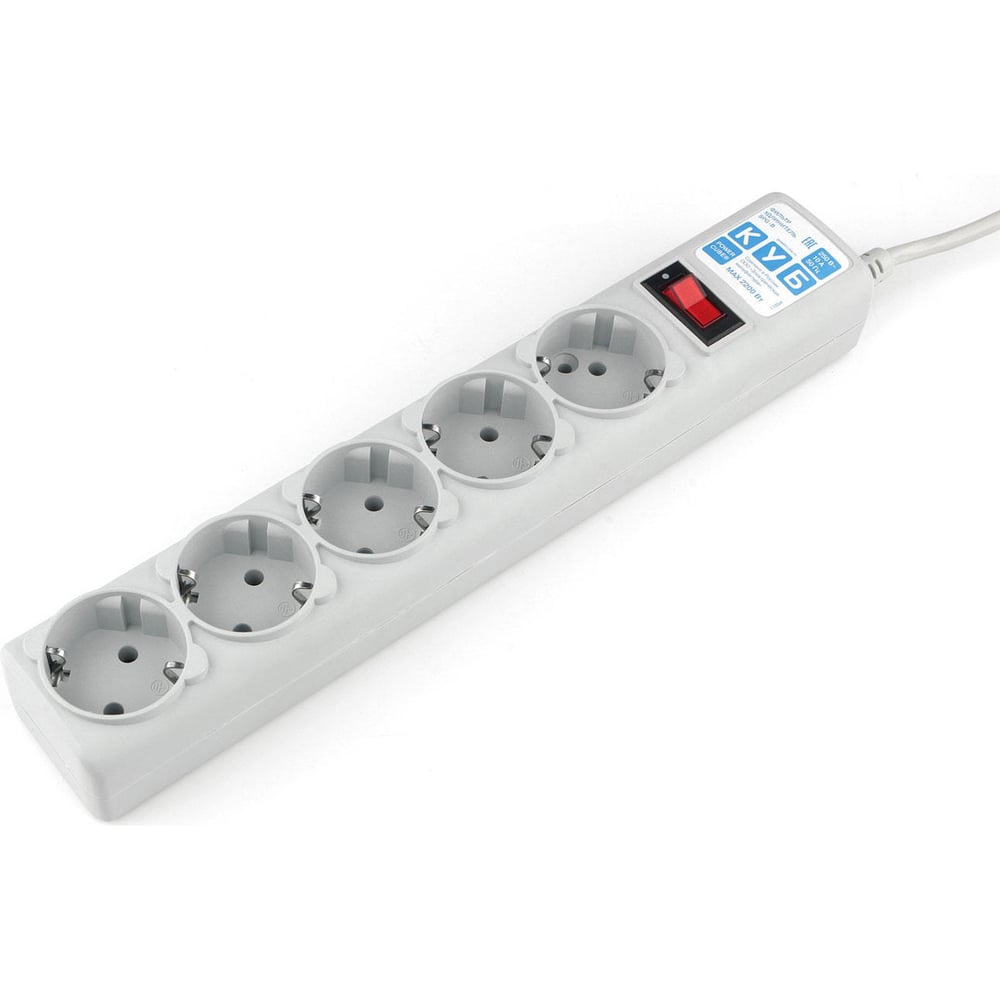 С фильтр Power Cube B 3,0м 5 розеток серый 30шт