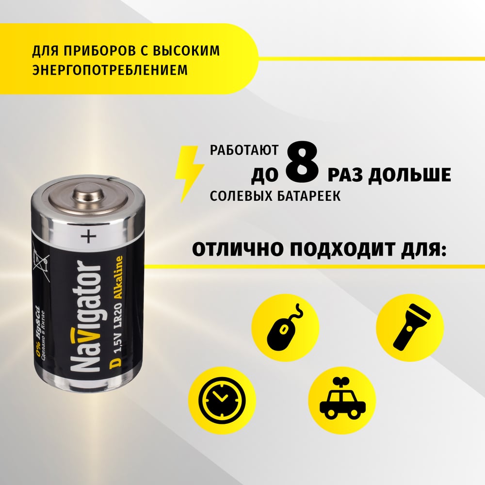 Navigator бат-ка 94 755 NBT-NE-LR20-BP2 100/20шт