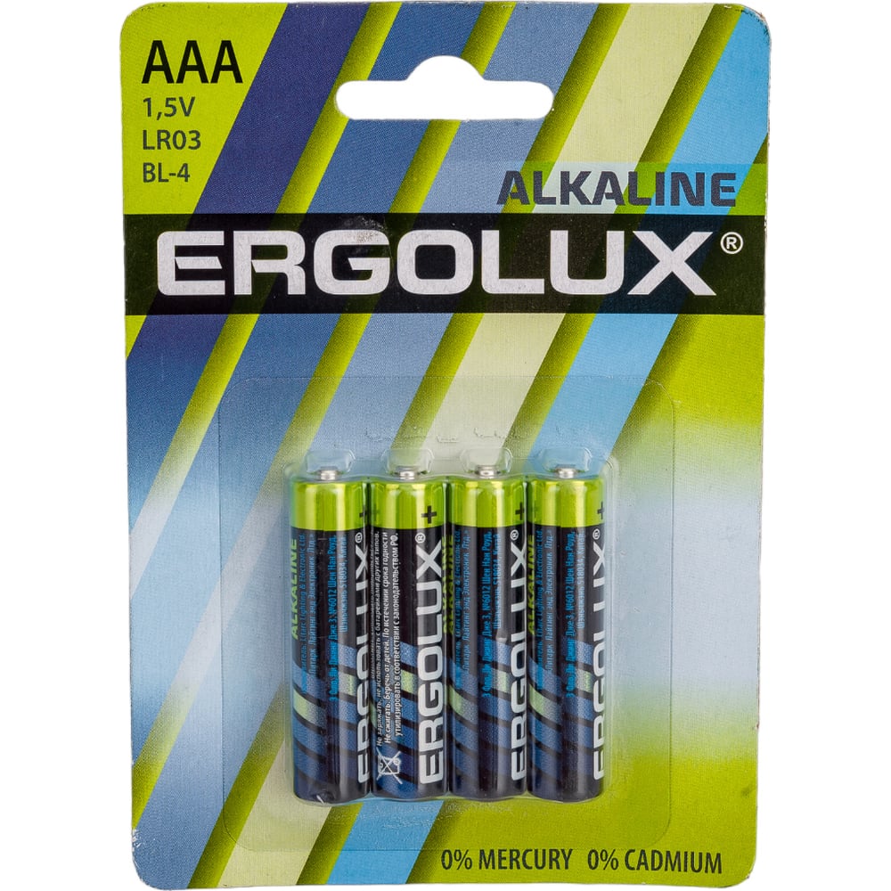ERGOLUX LR03 Alkaline BL-4 (бат-ка 1,5В) 40шт