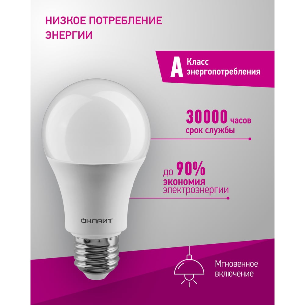 Лампа ОНЛАЙТ 71 627 OLL-G45-8-230-4K-E27 100шт