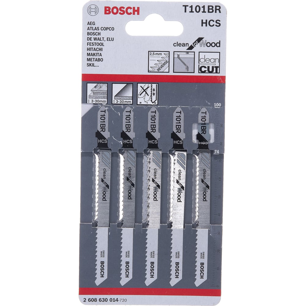 5 Лобзиковых Пилок Т 101 ВR,HCS BOSCH