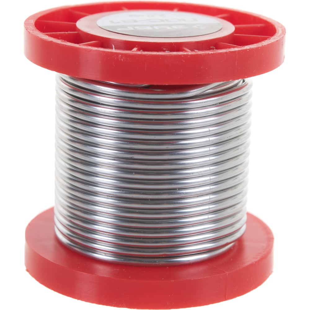Припой ЗУБР, ПОС 61, проволока, 100г, 2мм
