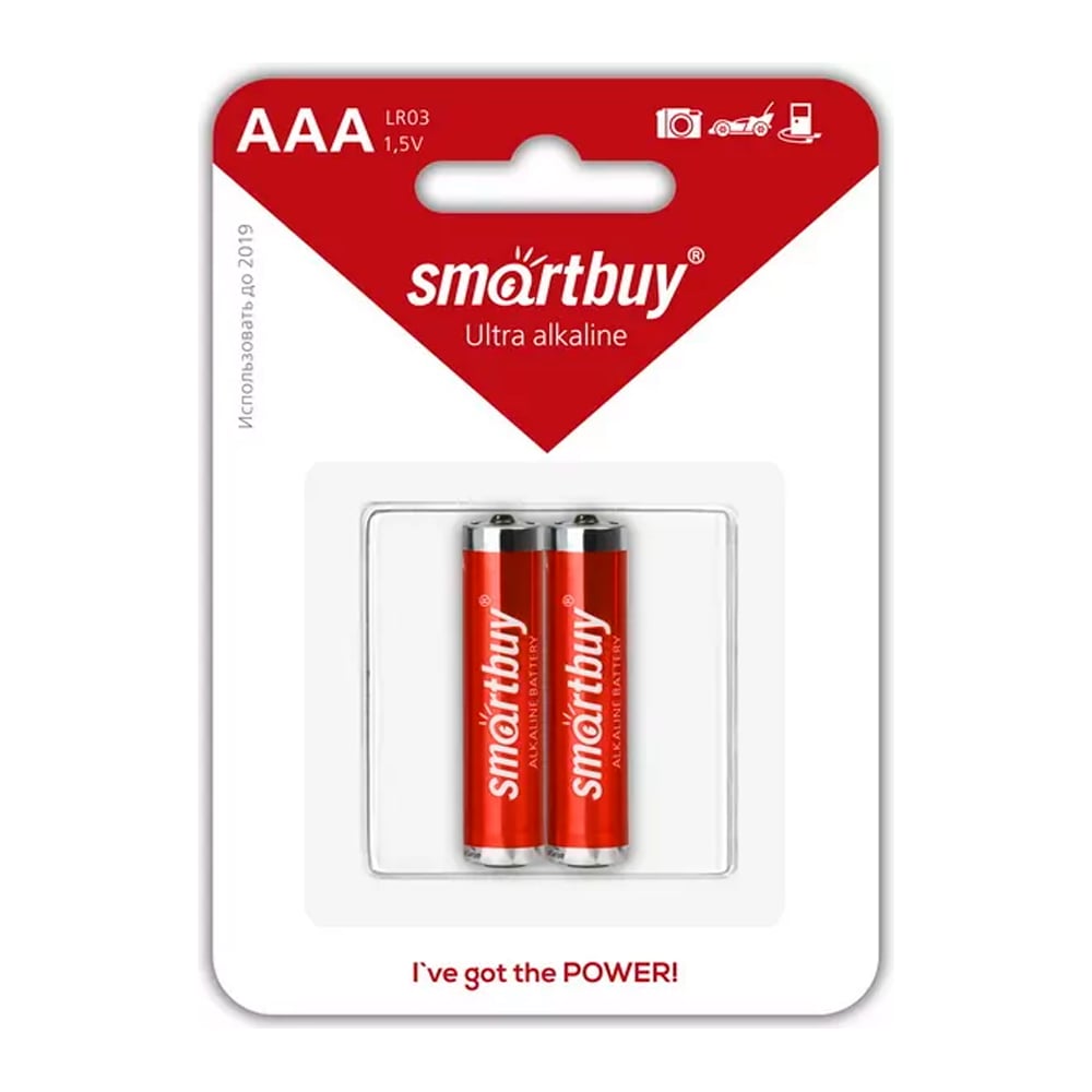 Батарейка алкалиновая Smartbuy LR03/2В (24/240) (SBBA-3A02B)