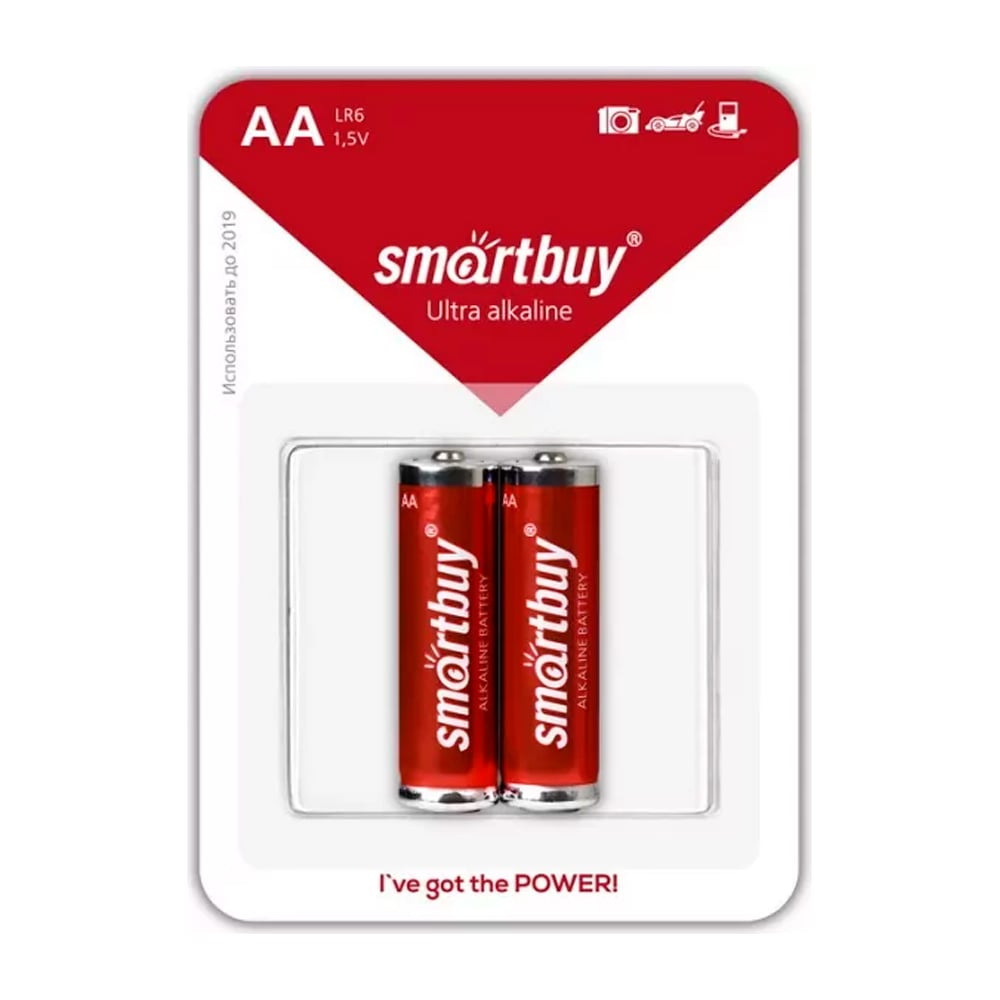 Батарейка алкалиновая Smartbuy LR6/2В (24/240) (SBBA-2A02B)