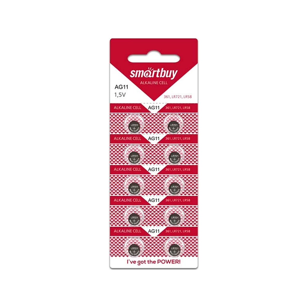 Батарейка часовая Smartbuy AG11-10В (10/2000) (SBBB-AG11-10B)