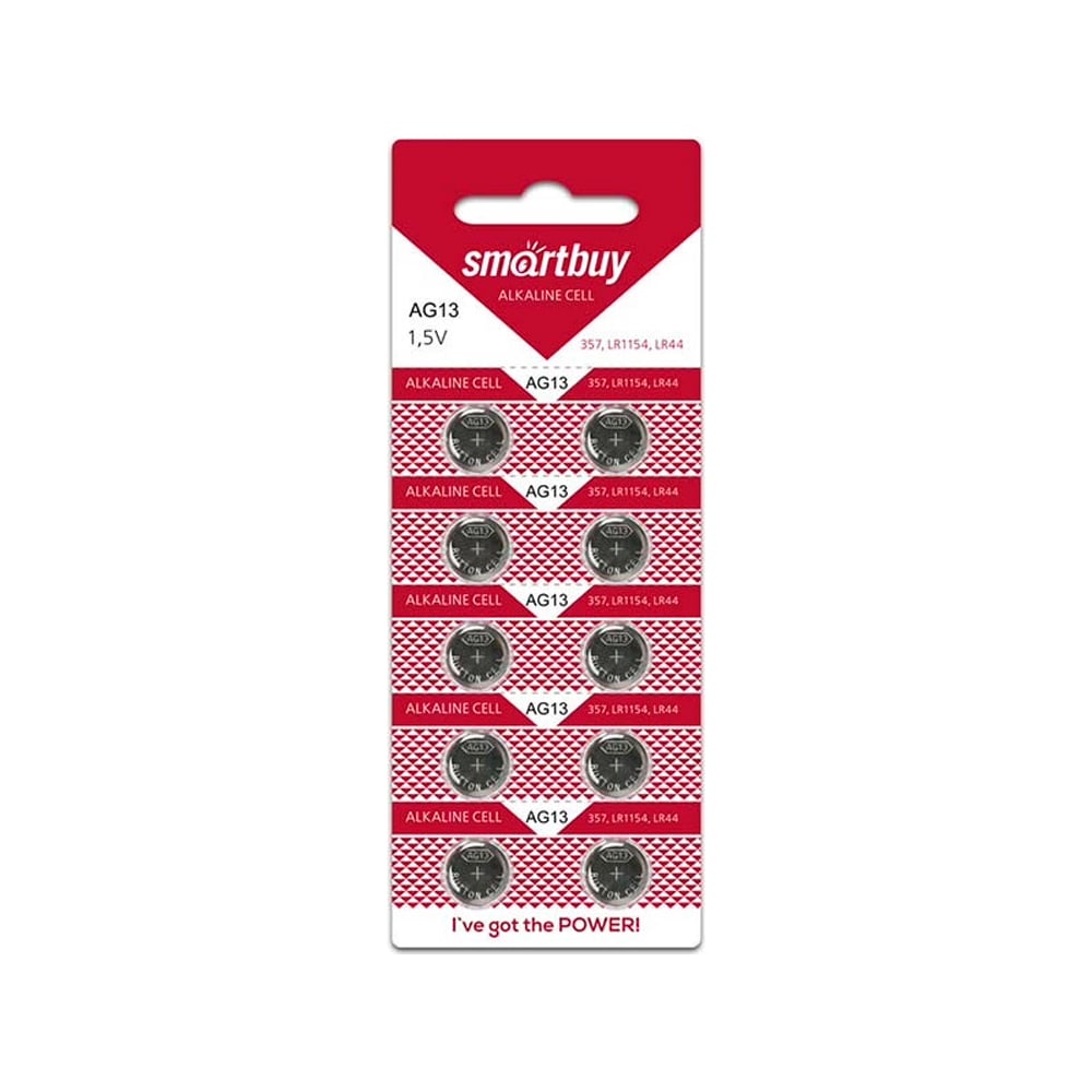Батарейка часовая Smartbuy AG13-10В (10/2000) (SBBB-AG13-10B)